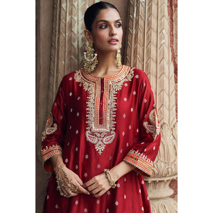 Sheetal Batra Inaayat - Deep Red Chauga With Salwar
