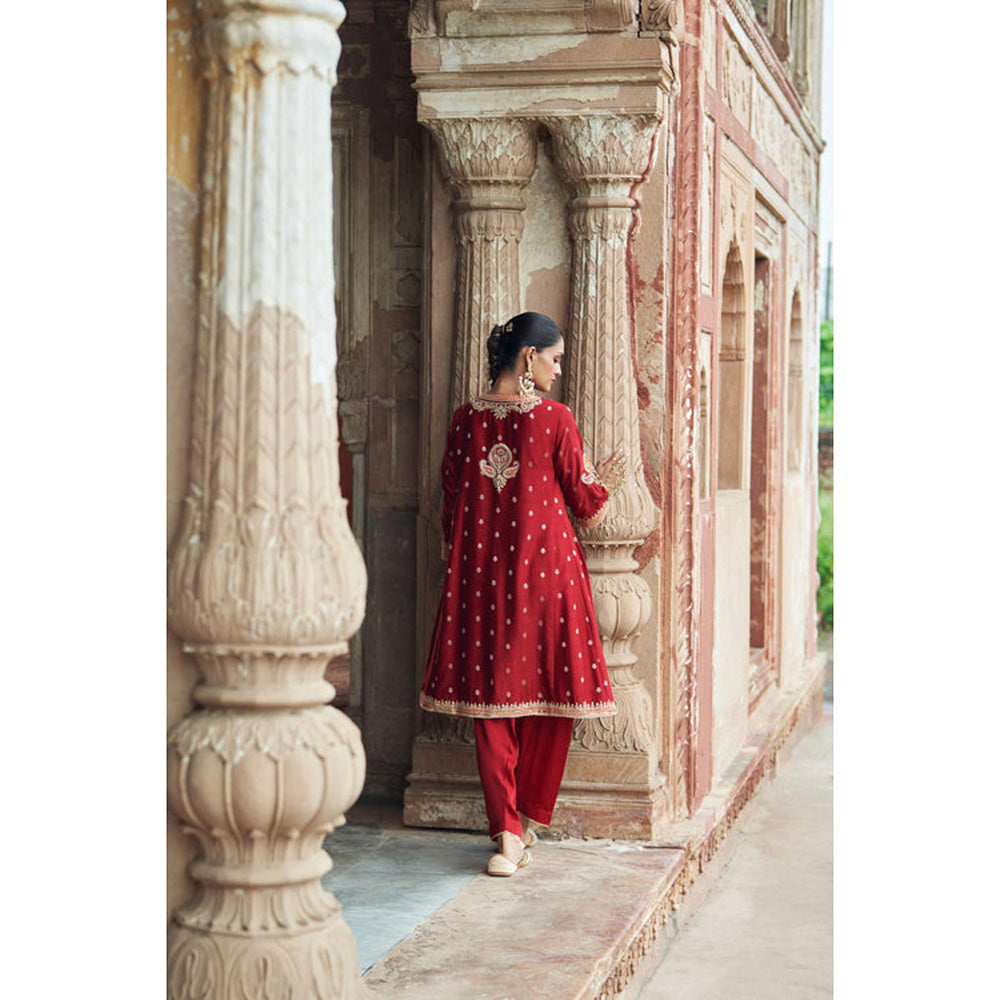 Sheetal Batra Inaayat - Deep Red Chauga With Salwar