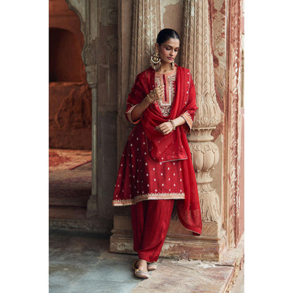 Sheetal Batra Inaayat - Deep Red Chauga With Salwar And Dupatta