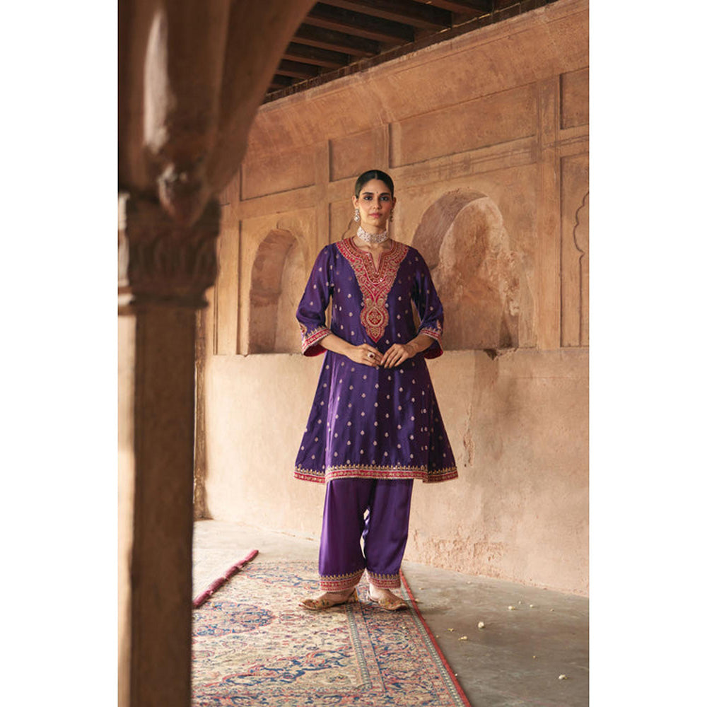 Sheetal Batra Hafsa - Deep Purple Chauga With Salwar