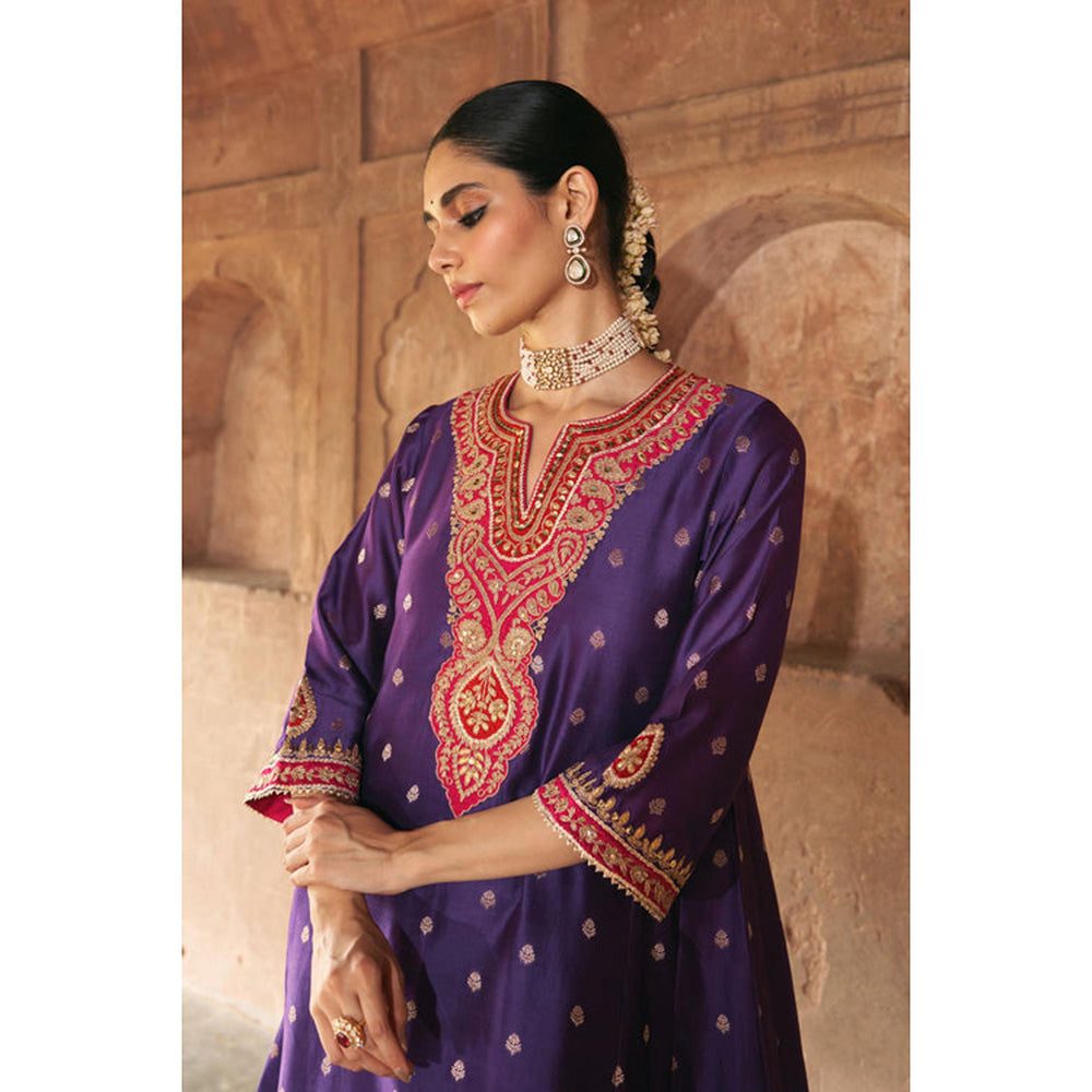 Sheetal Batra Hafsa - Deep Purple Chauga With Salwar And Dupatta