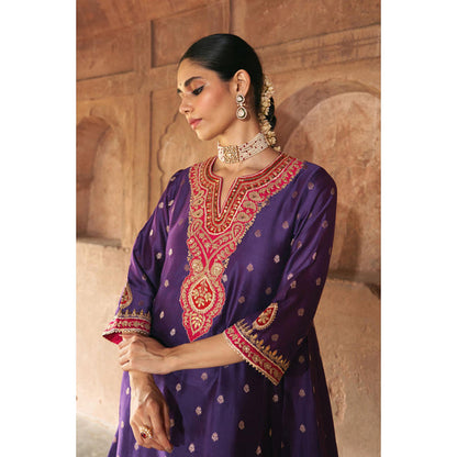 Sheetal Batra Hafsa - Deep Purple Chauga With Salwar And Dupatta