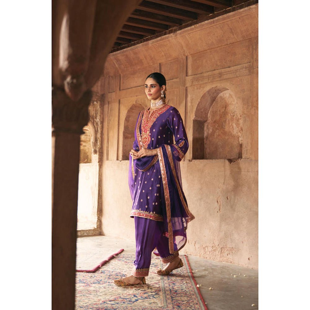 Sheetal Batra Hafsa - Deep Purple Chauga With Salwar And Dupatta