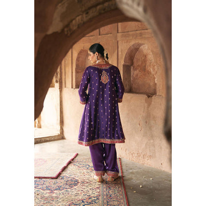Sheetal Batra Hafsa - Deep Purple Chauga With Salwar And Dupatta