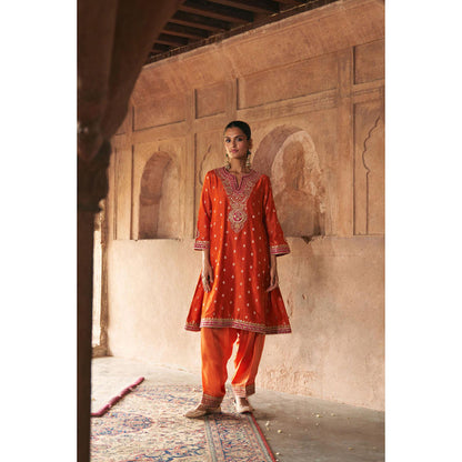 Sheetal Batra Hafsa - Burnt Orange Chauga With Salwar And Dupatta