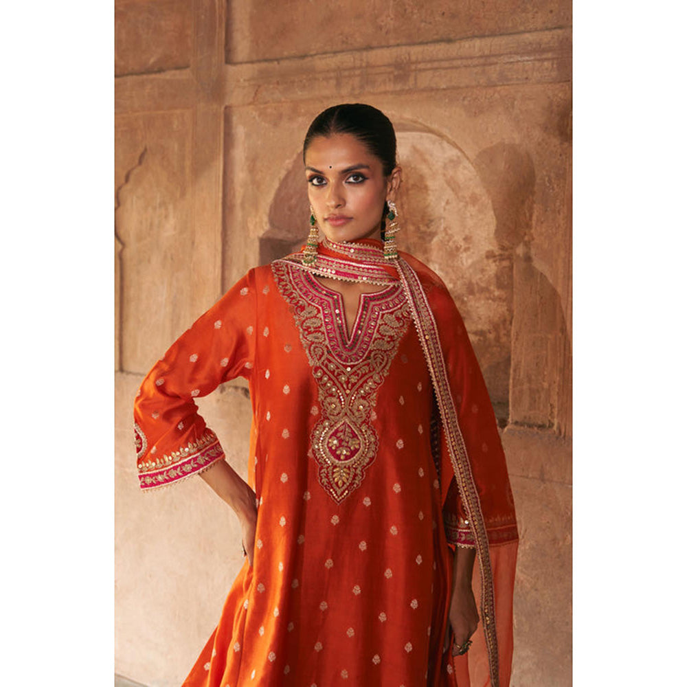 Sheetal Batra Hafsa - Burnt Orange Chauga With Salwar And Dupatta