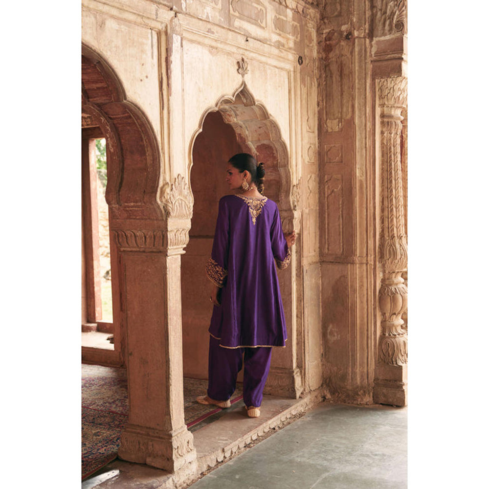 Sheetal Batra Marwa - Deep Purple Short Chauga With Salwar