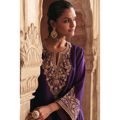 Sheetal Batra Marwa - Deep Purple Short Chauga With Salwar And Dupatta