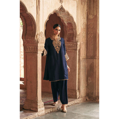 Sheetal Batra Marwa - Deep Blue Short Chauga With Salwar And Dupatta