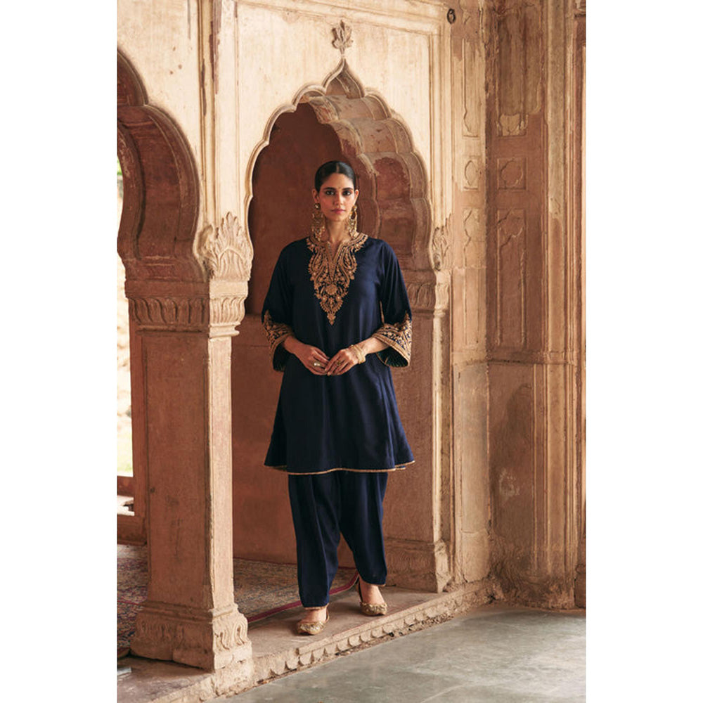 Sheetal Batra Marwa - Deep Blue Short Chauga With Salwar And Dupatta