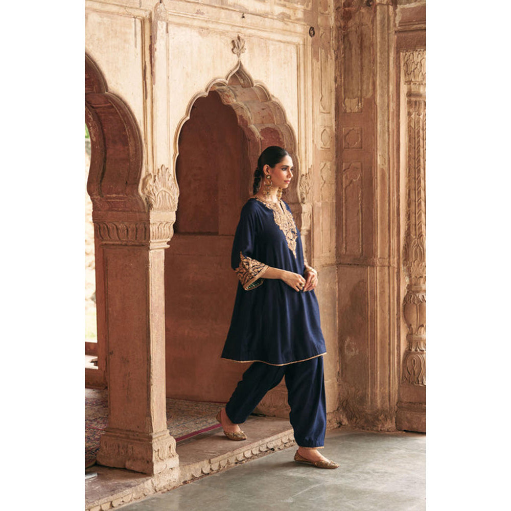 Sheetal Batra Marwa - Deep Blue Short Chauga With Salwar And Dupatta