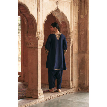 Sheetal Batra Marwa - Deep Blue Short Chauga With Salwar And Dupatta