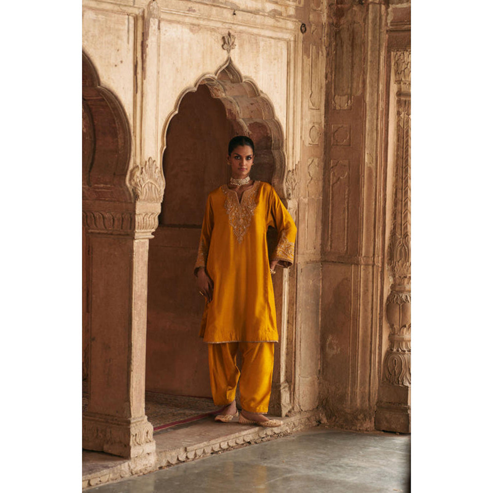 Sheetal Batra Marwa - Mustard Short Chauga With Salwar And Dupatta