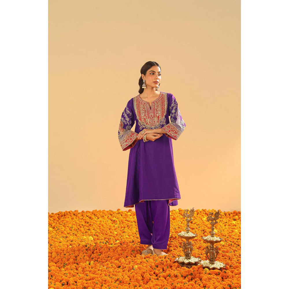 Sheetal Batra Mohsina - Purple Short Kalidaar Chauga With Salwar