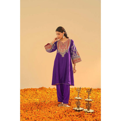 Sheetal Batra Mohsina - Purple Short Kalidaar Chauga With Salwar And Dupatta