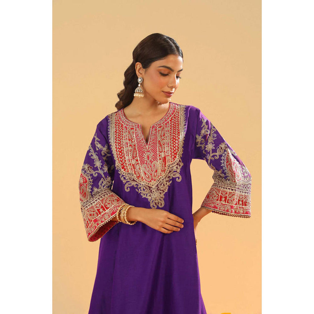Sheetal Batra Mohsina - Purple Short Kalidaar Chauga With Salwar And Dupatta