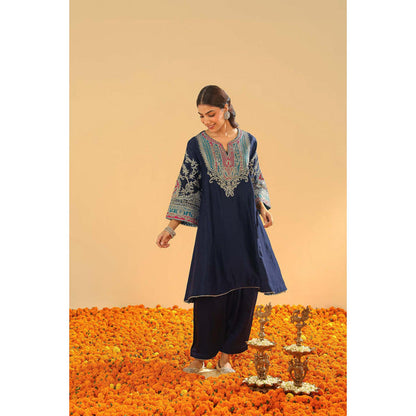 Sheetal Batra Mohsina - Dark Blue Short Kalidaar Chauga With Salwar