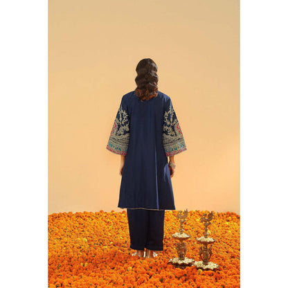 Sheetal Batra Mohsina - Dark Blue Short Kalidaar Chauga With Salwar And Dupatta