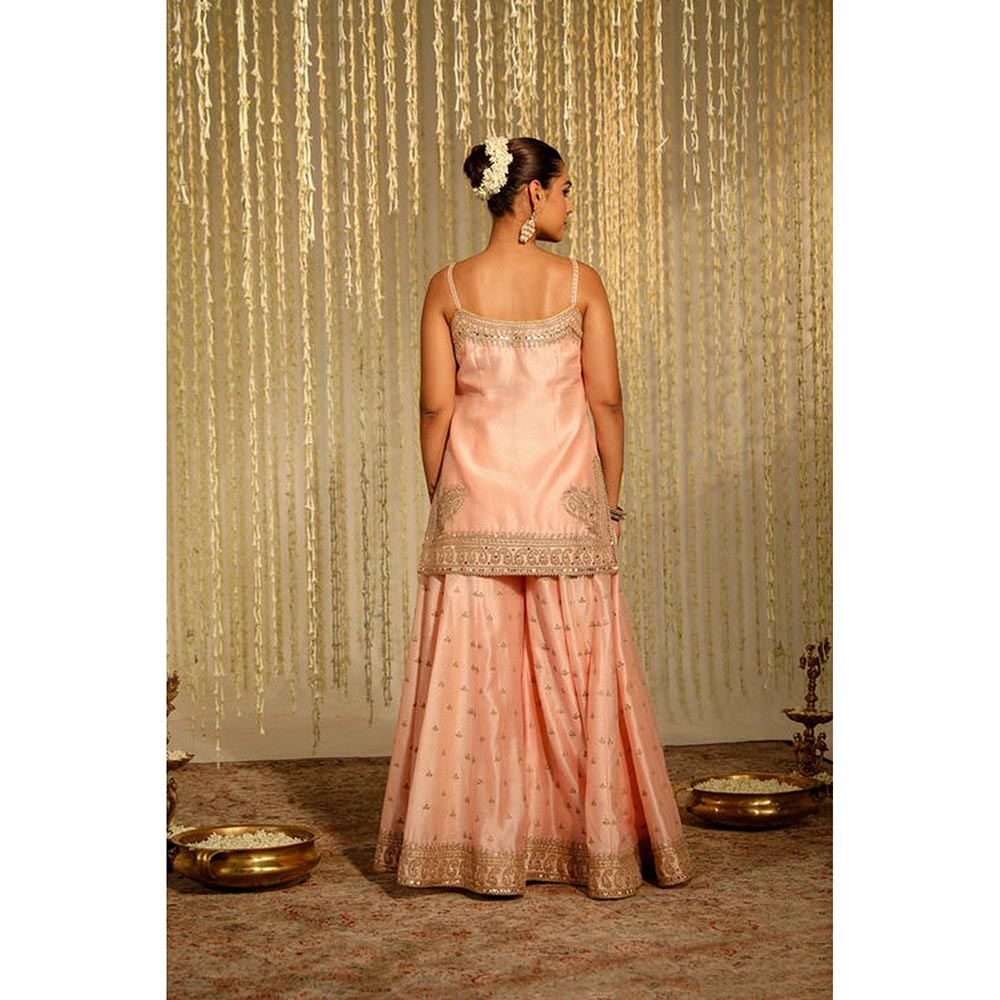 Sheetal Batra Aabroo - Rose Pink Short Kurta With Sharara And Dupatta