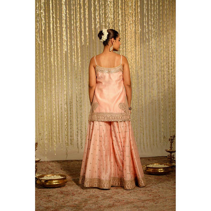 Sheetal Batra Aabroo - Rose Pink Short Kurta With Sharara And Dupatta