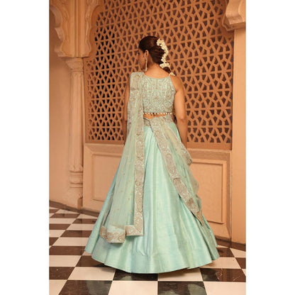 Sheetal Batra Afsa - Misty Green Lehenga With Blouse And Dupatta Set