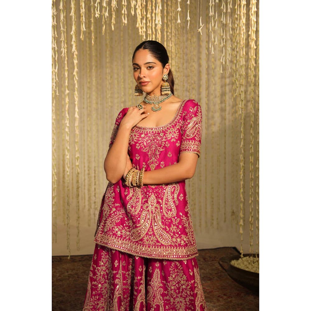 Sheetal Batra Mazneen - Hot Pink Kurta , Sharara And Dupatta Set