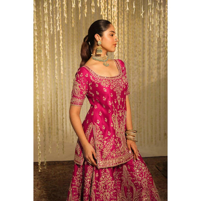 Sheetal Batra Mazneen - Hot Pink Kurta , Sharara And Dupatta Set