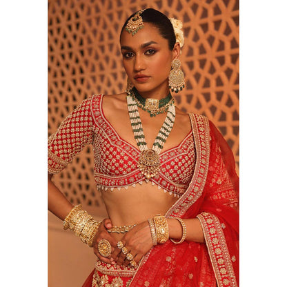 Sheetal Batra Naazreen - Red Lehenga With Blouse And Dupatta Set