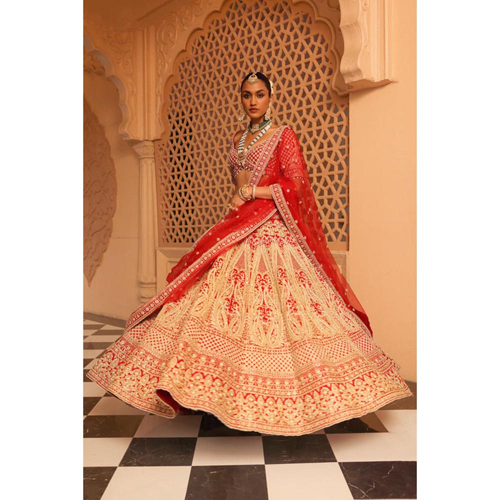 Sheetal Batra Naazreen - Red Lehenga With Blouse And Dupatta Set