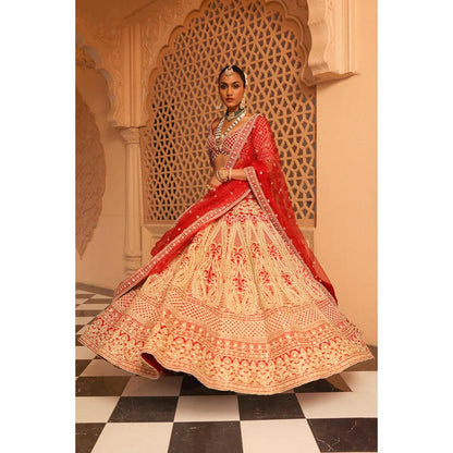 Sheetal Batra Naazreen - Red Lehenga With Blouse And Dupatta Set