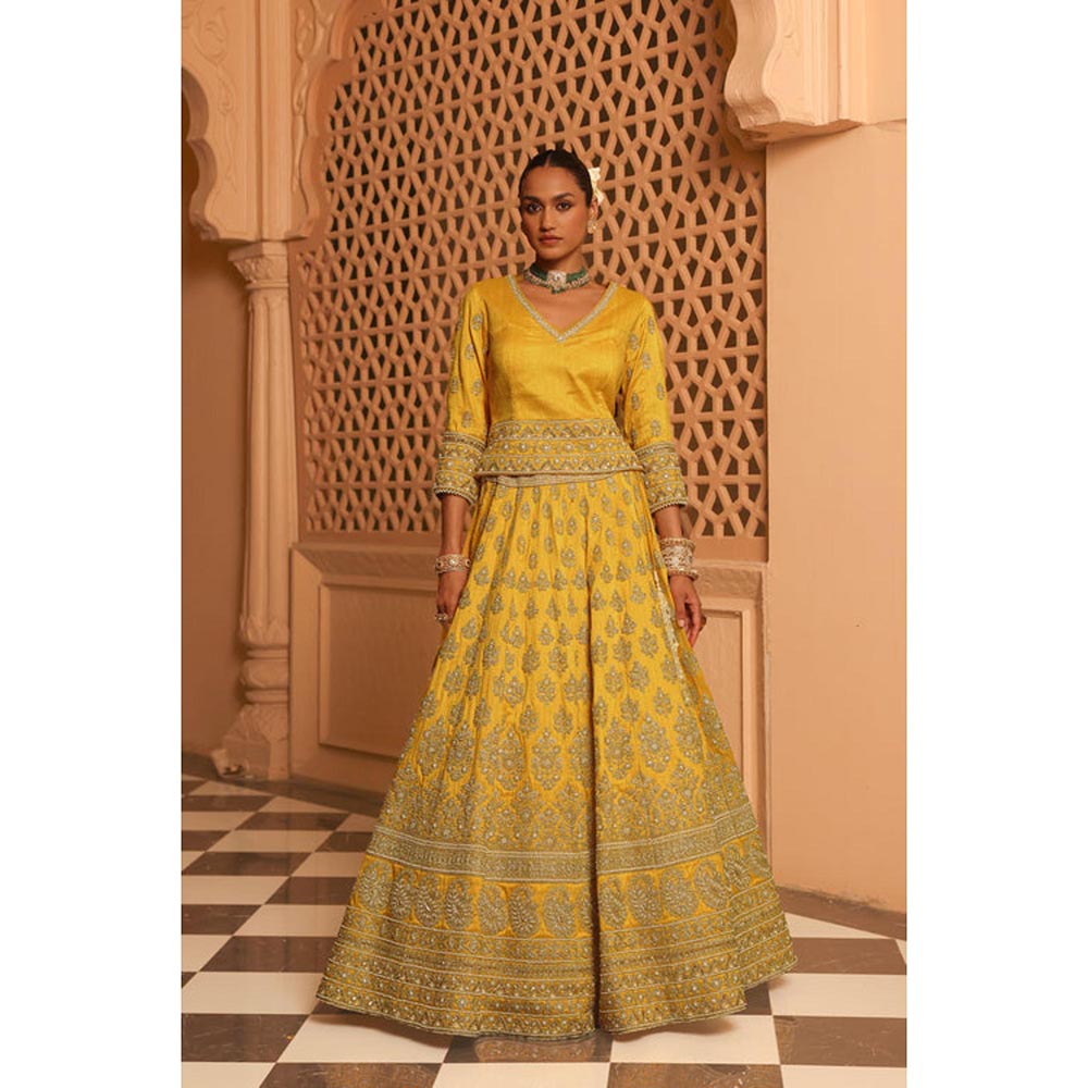 Sheetal Batra Noorali - Mustard Lehenga With Choli Blouse And Dupatta Set