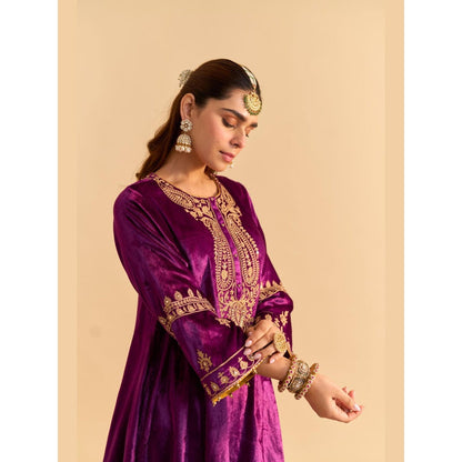 Sheetal Batra Amal Purple Kurta With Dhoti and Dupatta