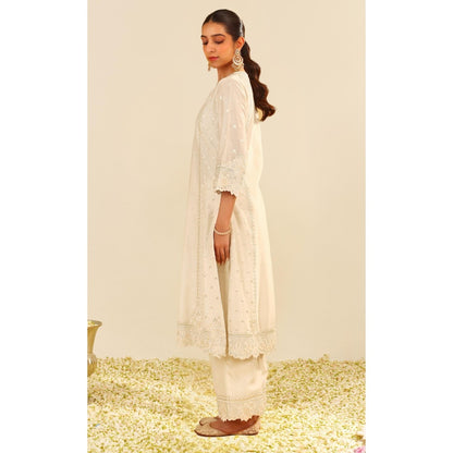 Sheetal Batra Sumaiya - Ivory A-Line Embroidered Kurta With Palazzo And Dupatta