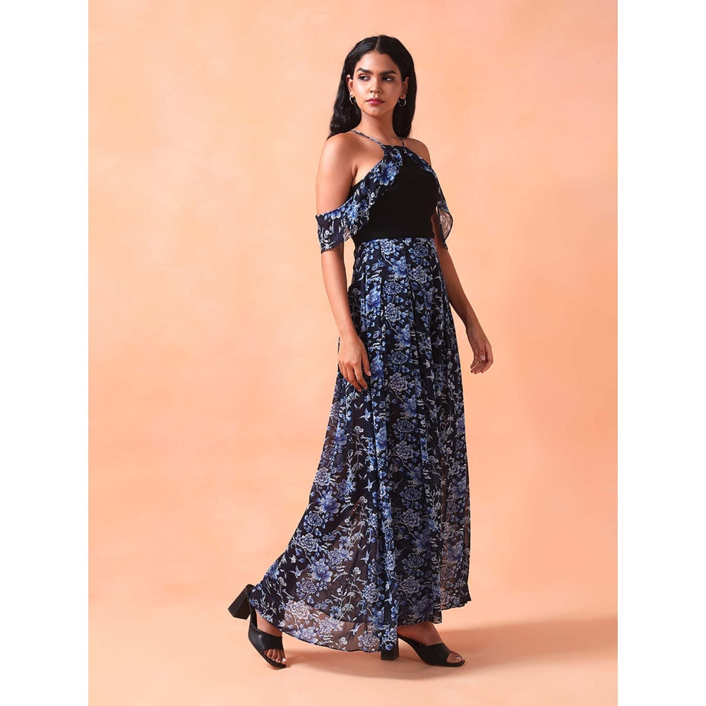 Shetab Kazmi Navy Blue Midnight Garden Jumpsuit