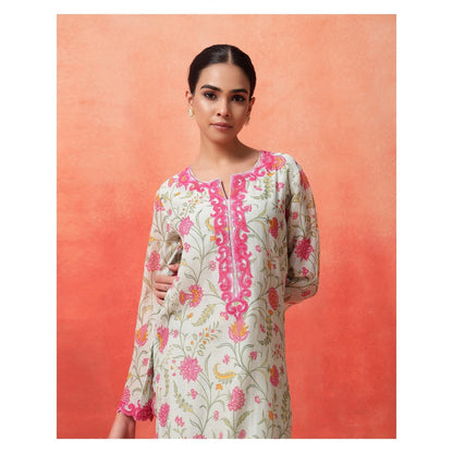 Shetab Kazmi Green Elara Straight Kurta with Palazzo and Dupatta