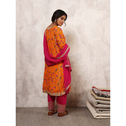 Shetab Kazmi Mehroz Floral Embroidered Kurta with Salwar & Dupatta