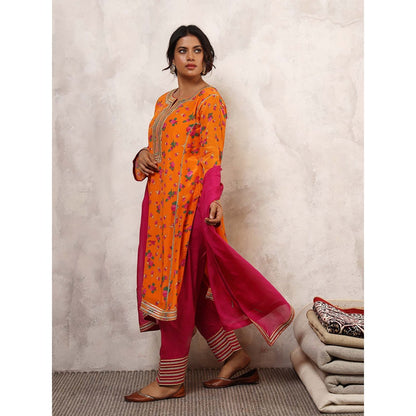 Shetab Kazmi Mehroz Floral Embroidered Kurta with Salwar & Dupatta