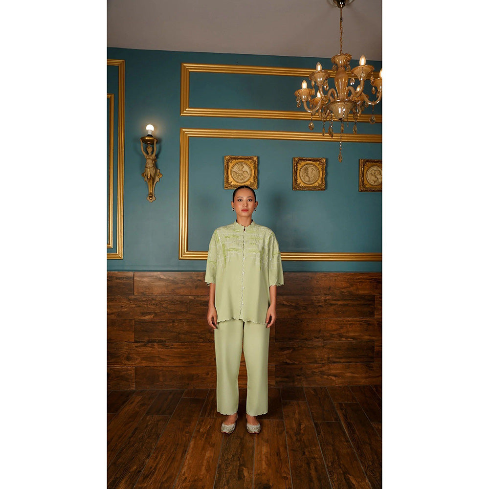 Shilpsutra Gin Green Painted Co-Ord Set