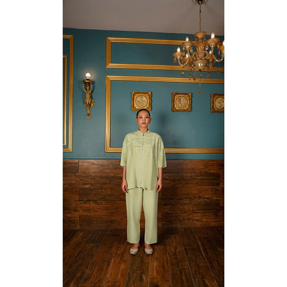 Shilpsutra Gin Green Painted Co-Ord Set