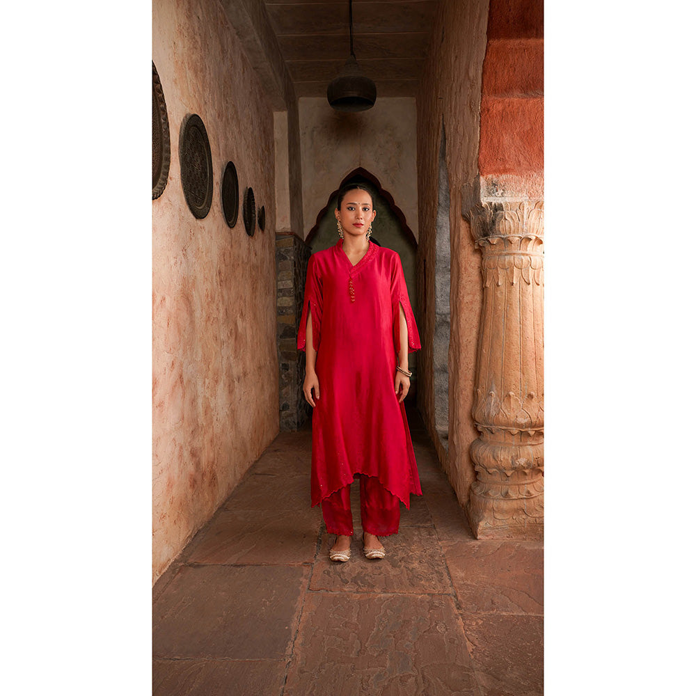 Shilpsutra Pink Raspberry Kurta with Pant and Dupatta