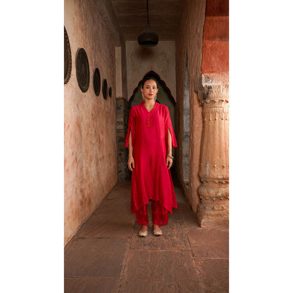 Shilpsutra Pink Raspberry Kurta with Pant and Dupatta