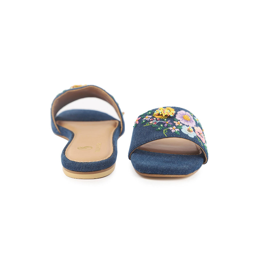 Shilpsutra Women Blue Denim Dazzle Flats