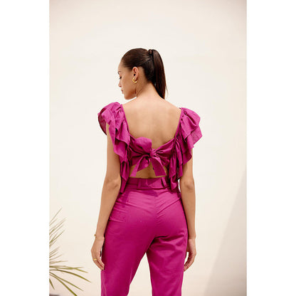 Shibui Mimosa Magenta Embroidered Co-Ord (Set of 2)