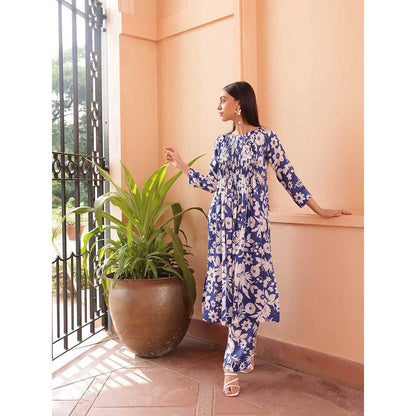 Shibui Flamingo Oasis Blue Print Kurta