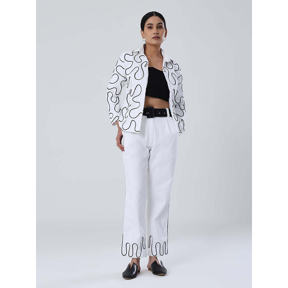 Shibui White Platinum Blazer with Pant (Set of 2)