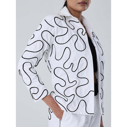 Shibui White Platinum Blazer with Pant (Set of 2)