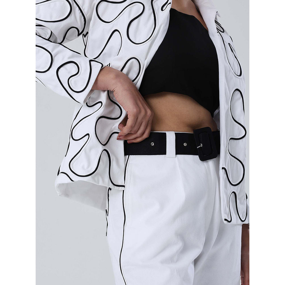 Shibui White Platinum Blazer with Pant (Set of 2)