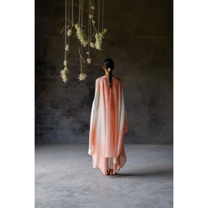 SHIKHA MEHTA Coral Noura Kaftan and Pant with Slip (Set of 3)