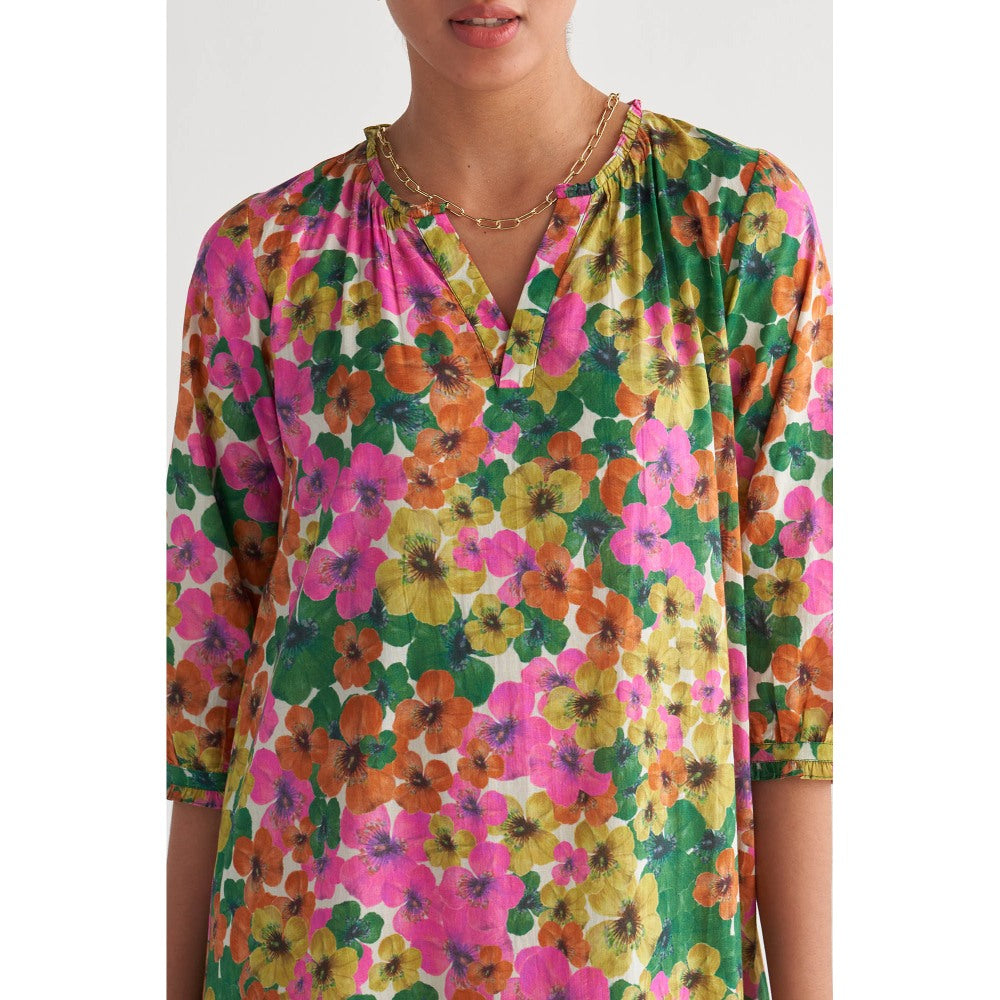 Shivani Bhargava Multihued Gardenia Tier Dress