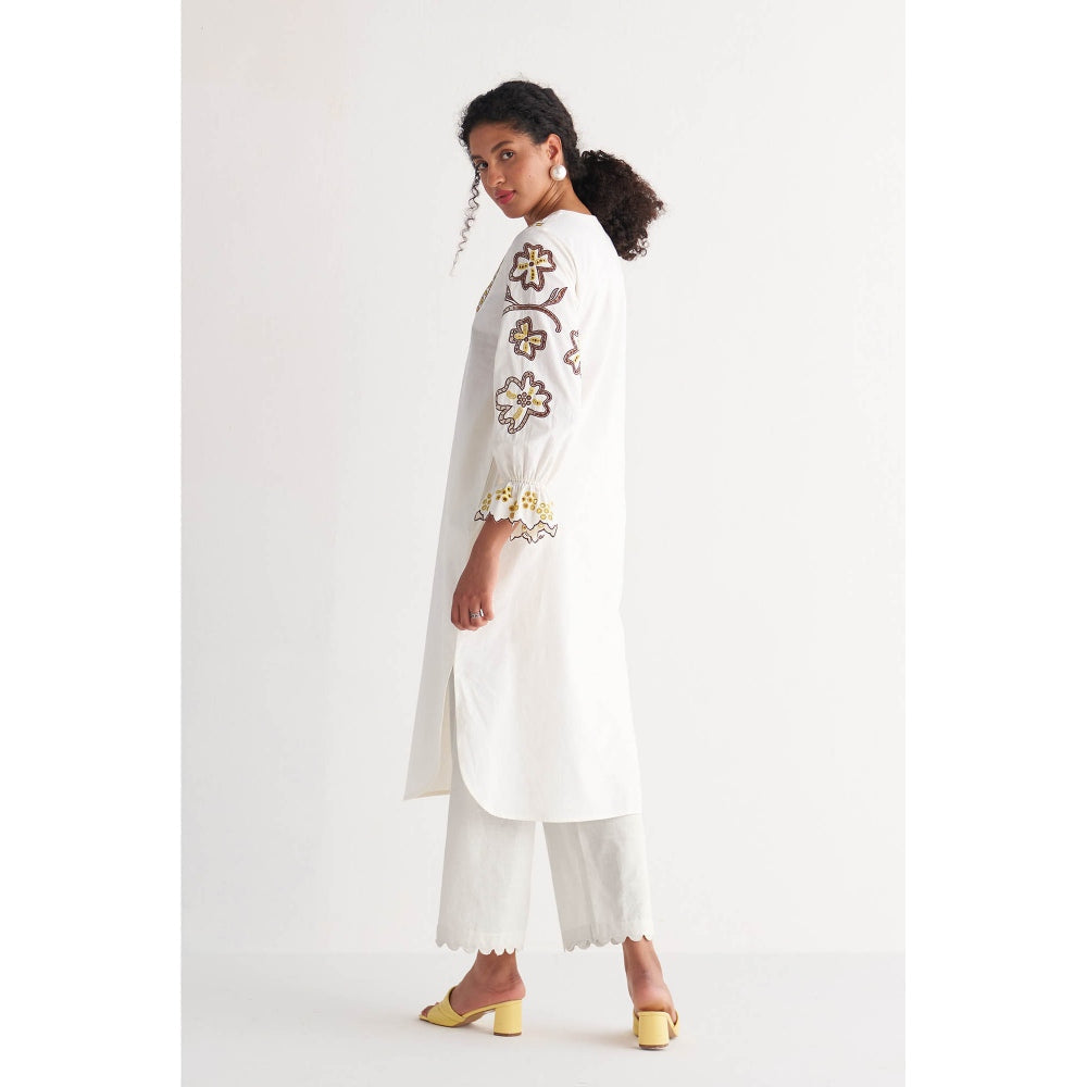 Shivani Bhargava White Melange Cutwork & Cross-Stitch Co-Ord (Set of 2)
